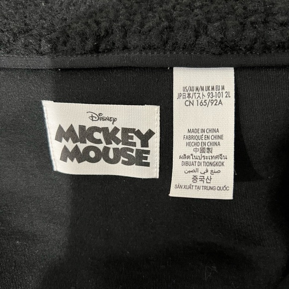 Disney Mickey Mouse women’s Black Sherpa Jacket, size medium, EUC, theme park - Picture 3 of 9